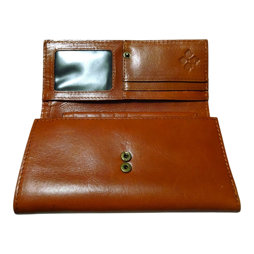 Patricia Nash Studded Coin Rivoli Wallet Clutch in Cognac Brown - Picture 4 of 12